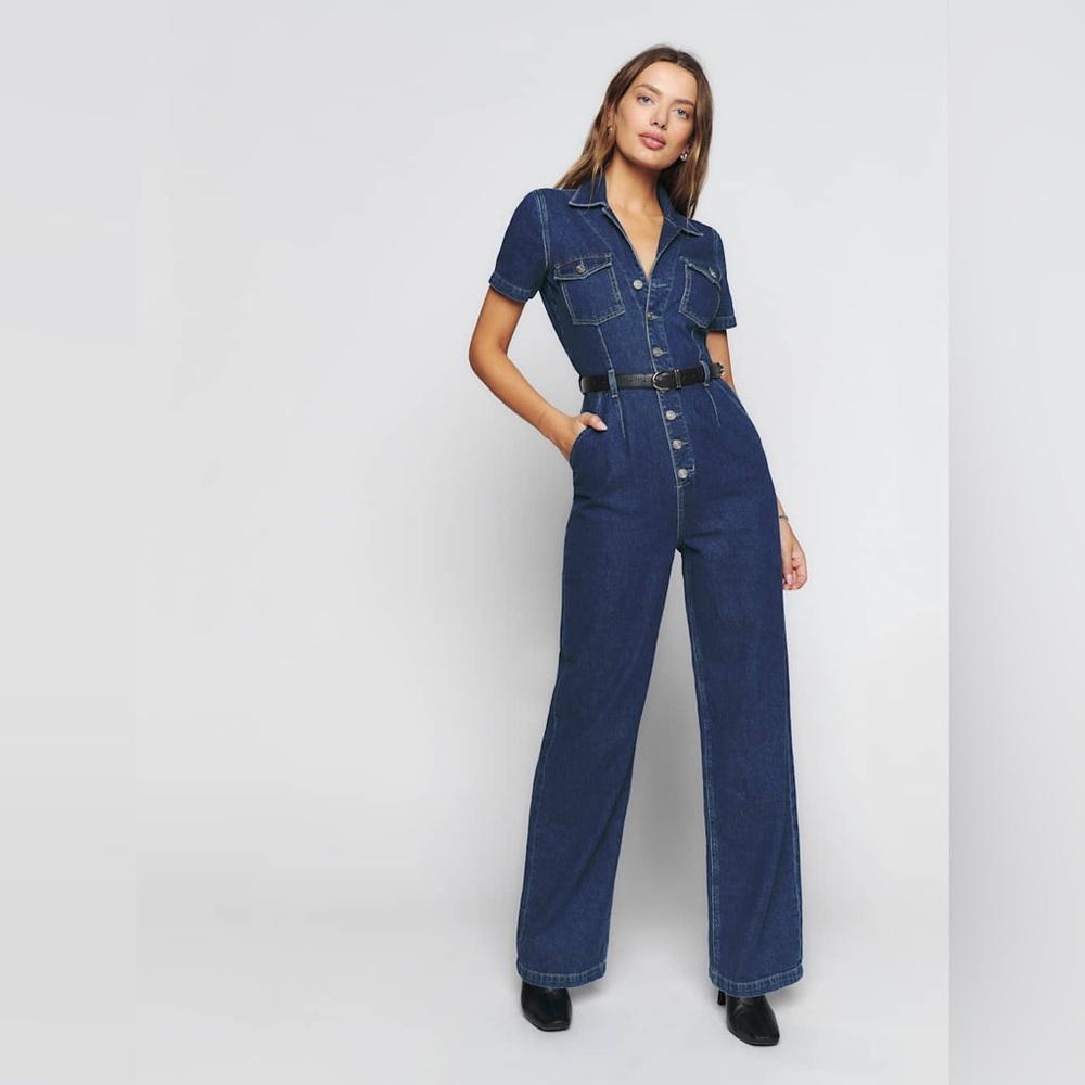 Reformation James Denim Jumpsuit